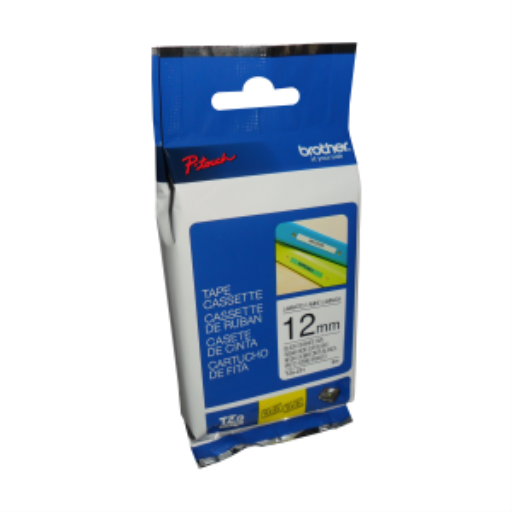 Brother Genuine TZe231 Black on White Laminated Tape for P-touch Label Makers, 12 mm wide x 8 m long – PTouch | Brother
