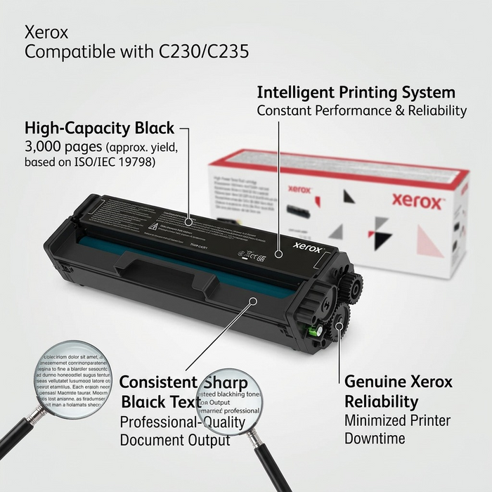 006R04391 Xerox Black HC Print Cartridge, Xerox C230 / C235 Color Printer/Multifunction – Laser | Xerox