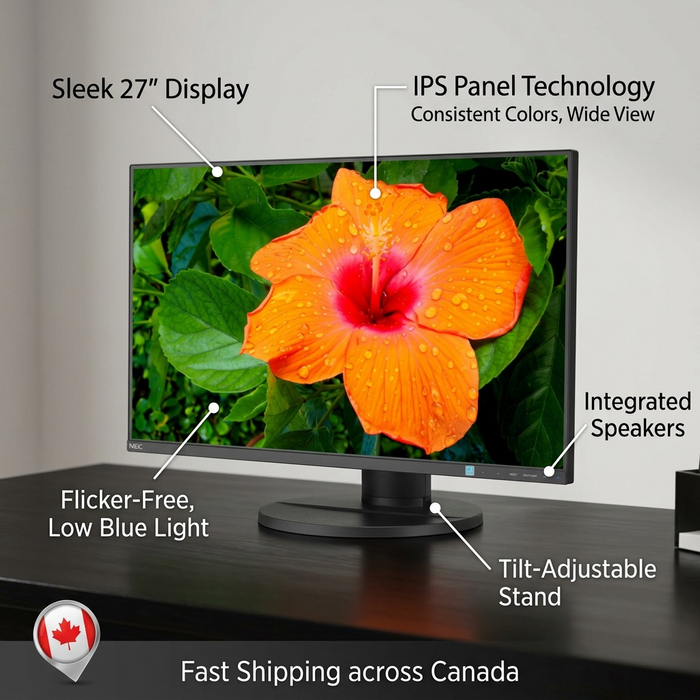 SHARP/NEC E271N-BK 27" Narrow Bezel Desktop Monitor with IPS Panel and Integrated Speakers – Desktop Monitor | SHARP Canada