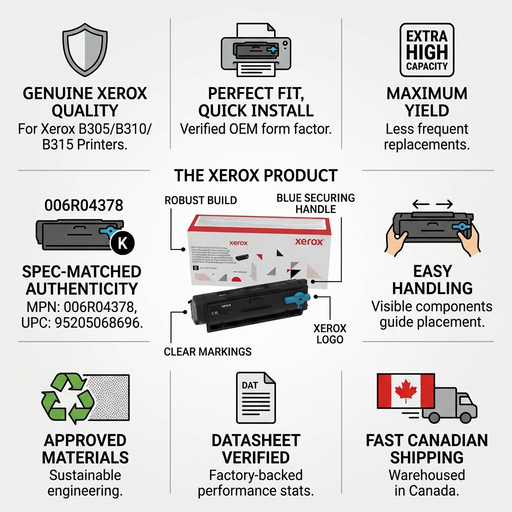 006R04378 Genuine Xerox Black Extra High Capacity Toner Cartridge, Xerox B305/B310/B315 Printer – Laser | Xerox