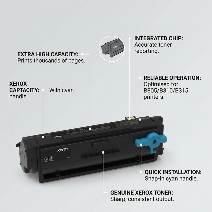 006R04378 Genuine Xerox Black Extra High Capacity Toner Cartridge, Xerox B305/B310/B315 Printer – Laser | Xerox