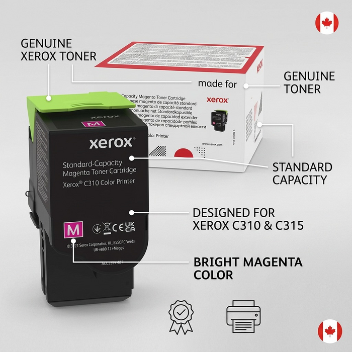006R04358 Genuine Xerox Magenta Standard Capacity Toner Cartridge, Xerox C310 & C315 Color Printer – Laser | Xerox