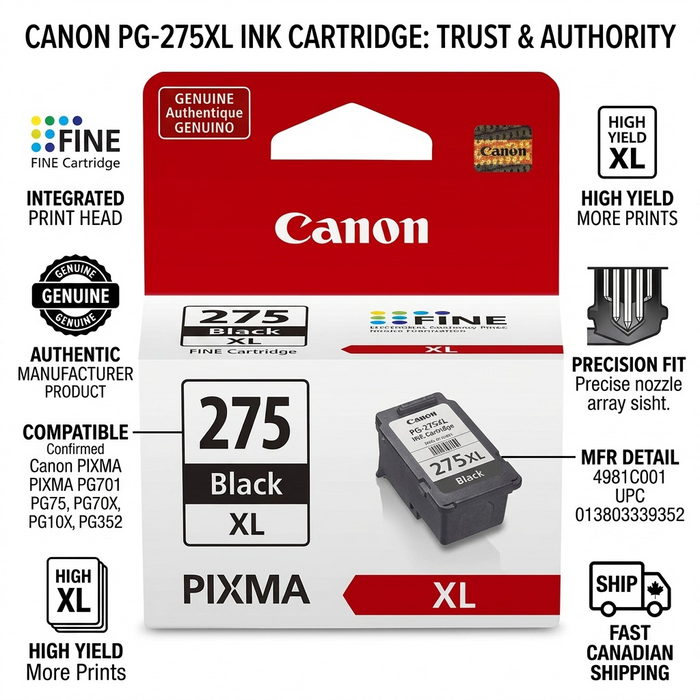PG-275XL INK CARTRIDGE SKU 4981C001 – Inkjets | Canon