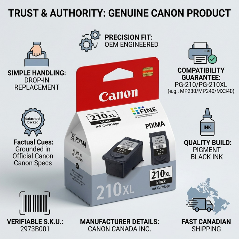 PG-210 XL Black Ink Tank SKU 2973B001 – Inkjets | Canon
