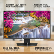 SHARP/NEC EA271U-BK 27" 4K UHD Business-Class Widescreen Desktop Monitor w/ Ultra-Narrow Bezel and USB-C Charging – Desktop Monitor | SHARP Canada