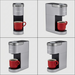 A clean product grid matrix showing the same Keurig Brewer model from four different angles.