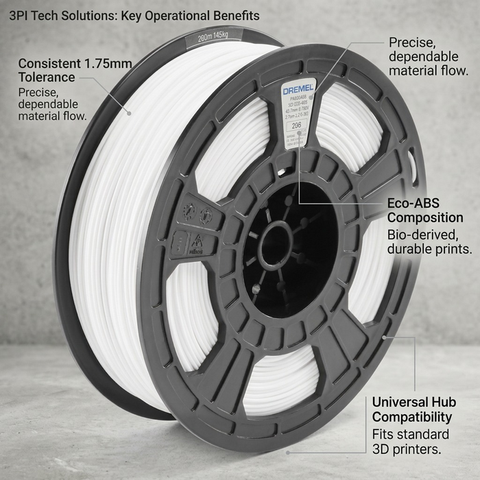 3D ECO-ABS Filament Spool, 1.75mm Diameter, 0.75kg – 3D Filament | 3PI Tech Solutions, Inc