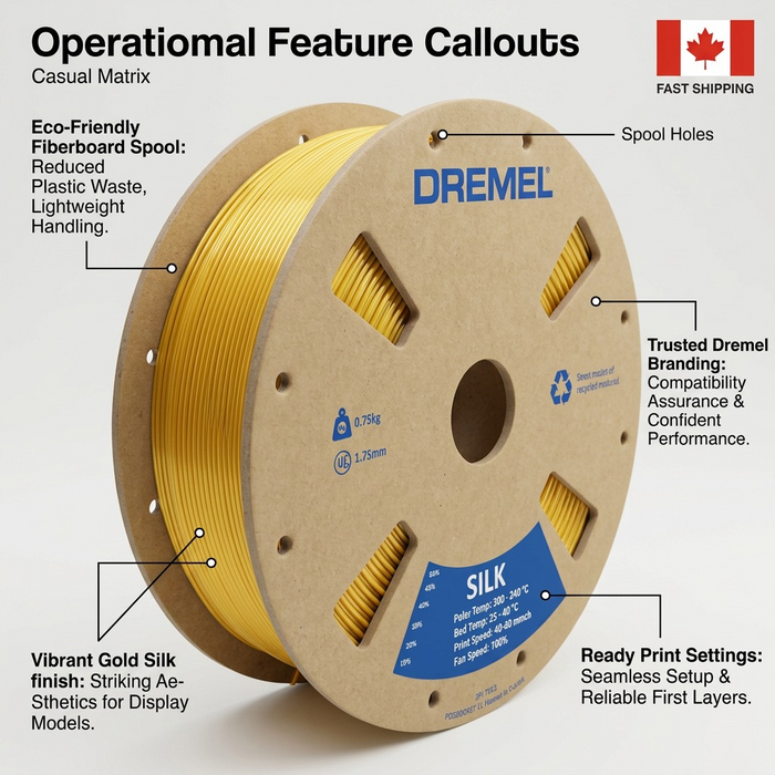 3D Silk PLA Filament Spool, 1.75mm Diameter, Gold 0.75kg – 3D Filament | 3PI Tech Solutions, Inc