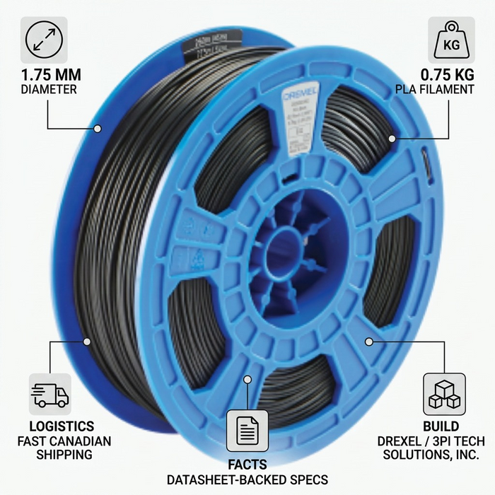 3D PLA Filament Spool, 1.75mm Diameter, 0.75kg – 3D Filament | 3PI Tech Solutions, Inc
