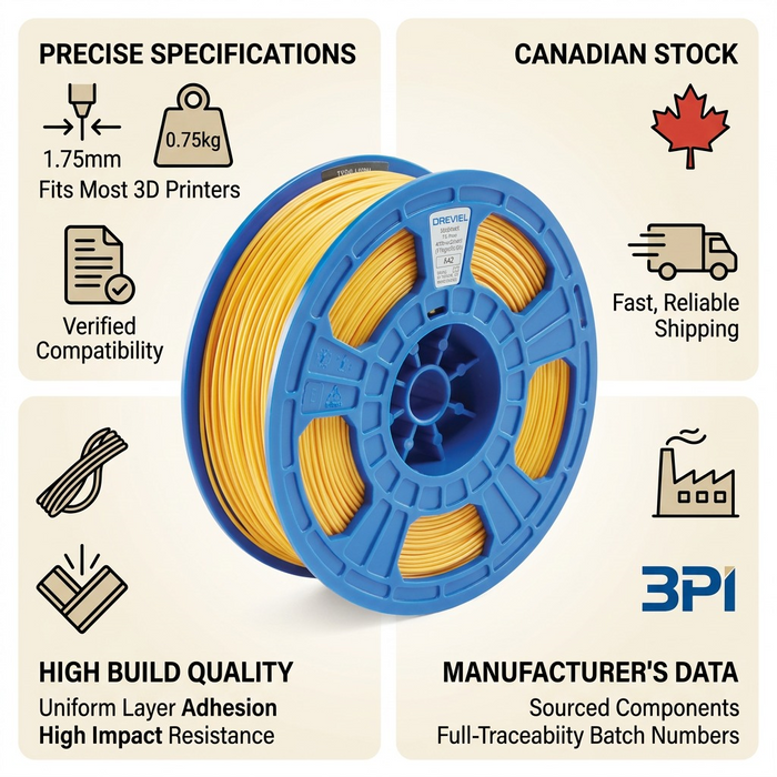3D PLA Filament Spool, 1.75mm Diameter, 0.75kg – 3D Filament | 3PI Tech Solutions, Inc