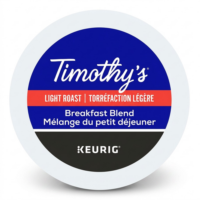 COFFEE-TIMOTHY'S BREAKFAST 70.8G LIGHT ROAST 24/BX – K-Cups | Keurig Canada Inc.