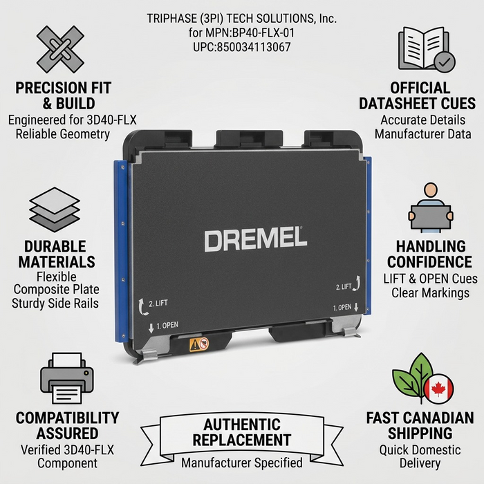 Dremel 3D40-FLX Build Plate kit – 3D Printer Accessories | 3PI Tech Solutions, Inc
