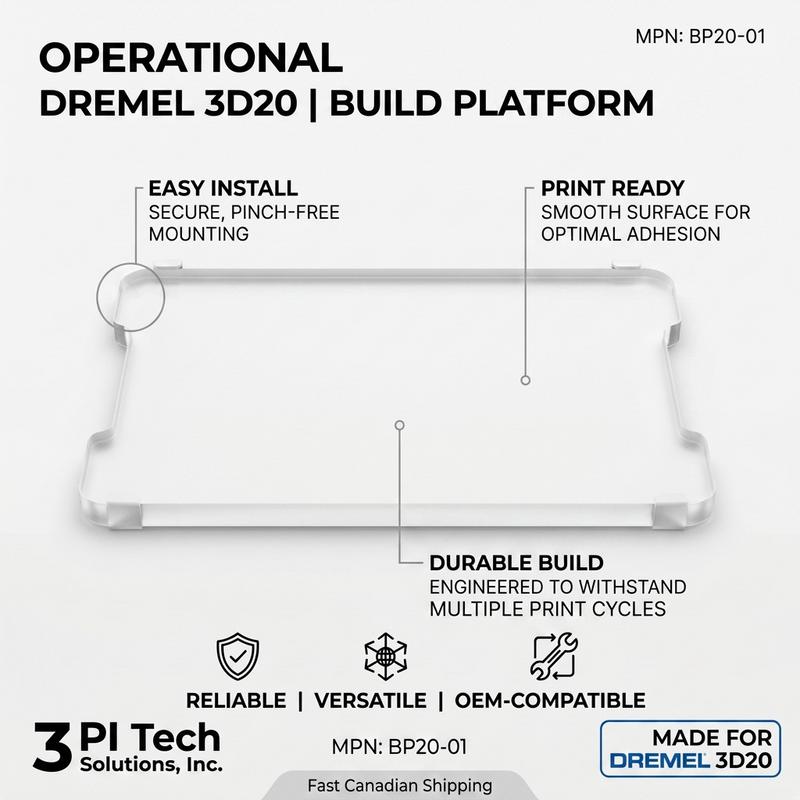 Dremel BP20-01 Dremel 3D20 Build Platform – 3D Printer Accessories | 3PI Tech Solutions, Inc