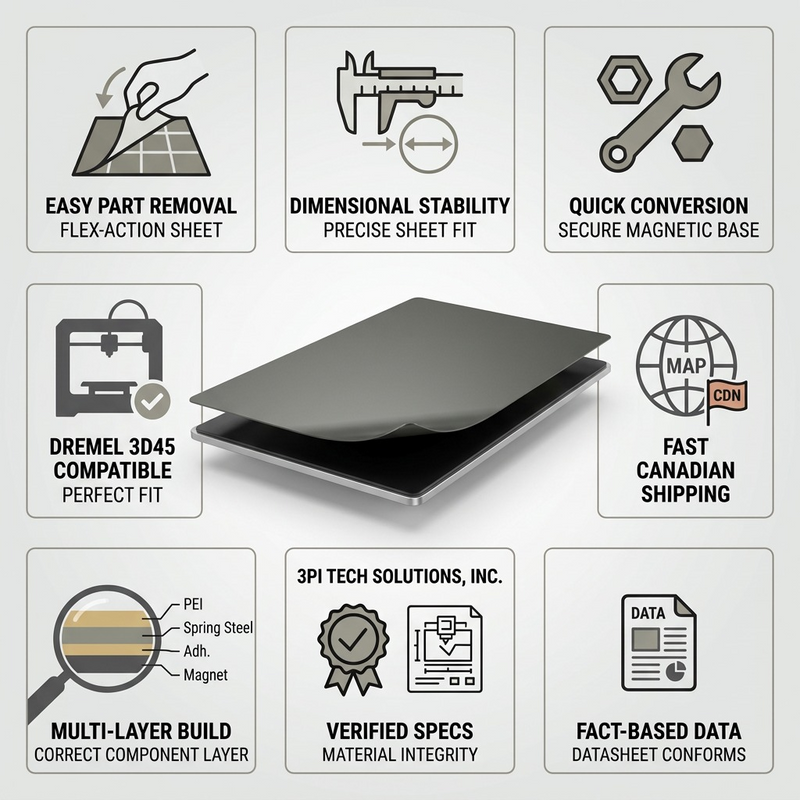3D45 Flexible Build Plate Conversion Kit – 3D Printer Accessories | 3PI Tech Solutions, Inc