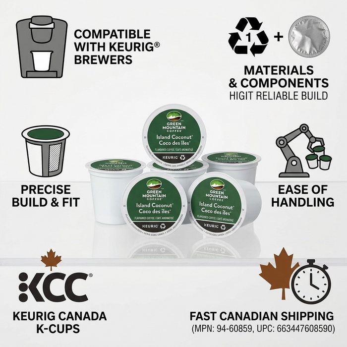 COFFEE-K CUP GREEN MOUNTAIN ISLAND COCONUT LIGHT ROAST 24/BX – K-Cups | Keurig Canada Inc.