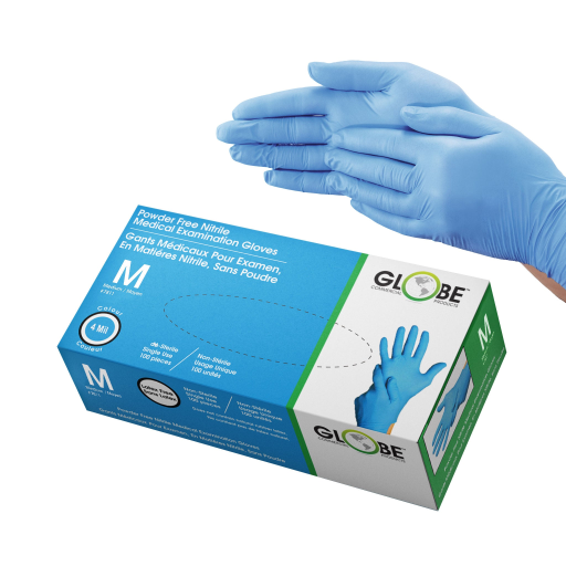 Nitrile Gloves Powder Free 4mil Sky Blue Medical - Medium (box of 100) – Gloves | Globe Commercial Products