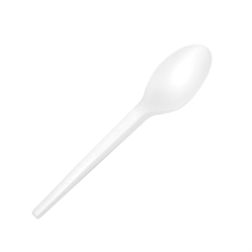 Compostable Spoons, 6.25"H, White, CPLA, 100 per pack – Food Service | Globe Commercial Products