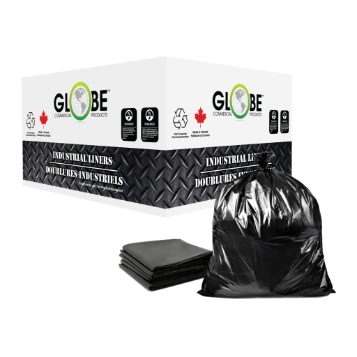 35 X 50" BLACK STRONG LLDPE CAN LINER (GARBAGE BAG), CASE OF 125 – Waste | Globe Commercial Products