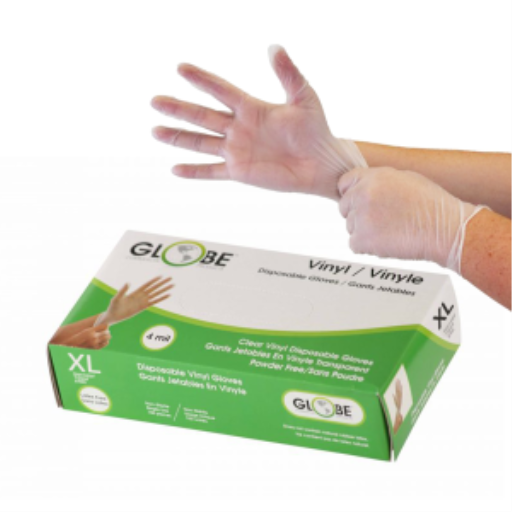 Vinyl Gloves Powder Free 4mil Clear Medical - X-Large 100/box – Gloves | Globe Commercial Products