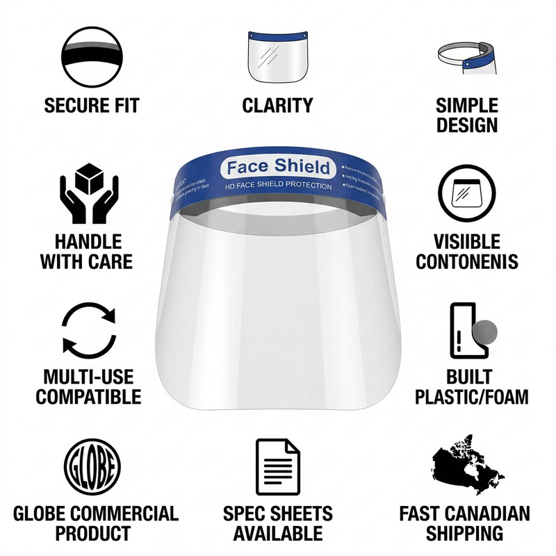 Face Shield Anti-Fog (pack of 2) – PPE | Globe Commercial Products