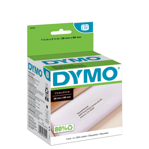 DYMO Authentic LW White Mailing Address Labels, DYMO Labels for LabelWriter Label Printers, 1-1/8" x 3-1/2", 2 Rolls of 350 (700 Total) – Label Printers & Rolls | DYMO