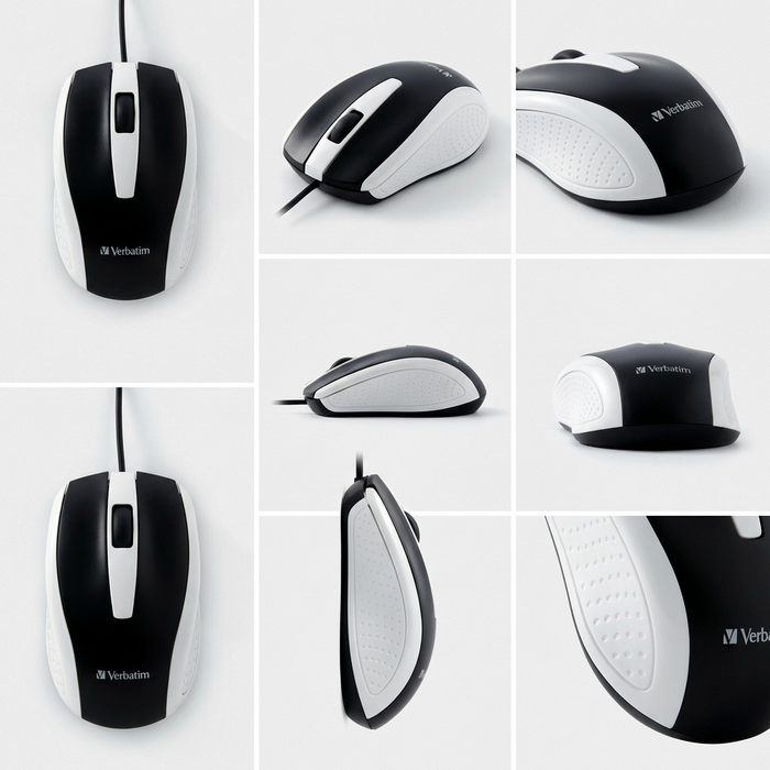 Verbatim Wired Optical Bravo Mouse - White – Keyboards & Mice | Verbatim