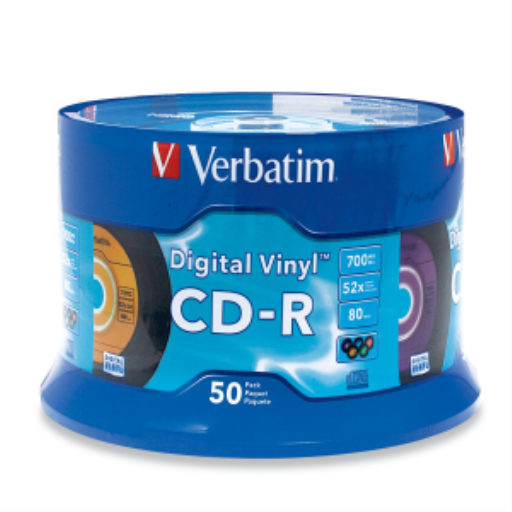 Verbatim CD-R 700MB 52X – 50 Pack Assorted Colours