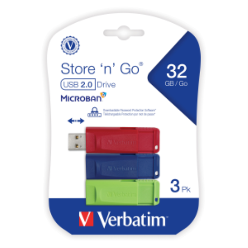 Verbatim 32GB Store 'n' Go USB Drives – 3 Pack