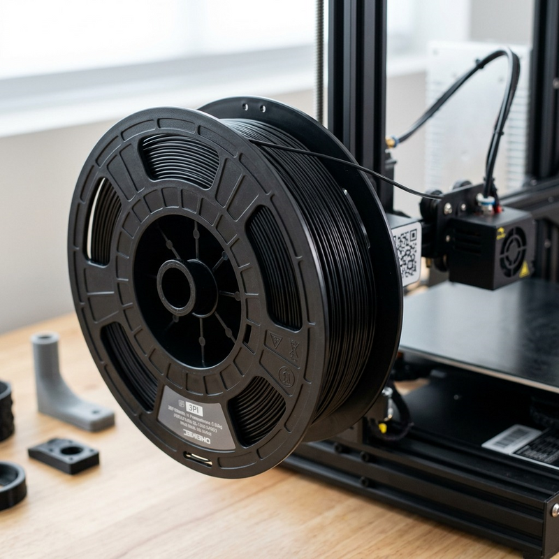 3D Nylon Filament Spool – Black, 1.75 mm, 0.50 kg
