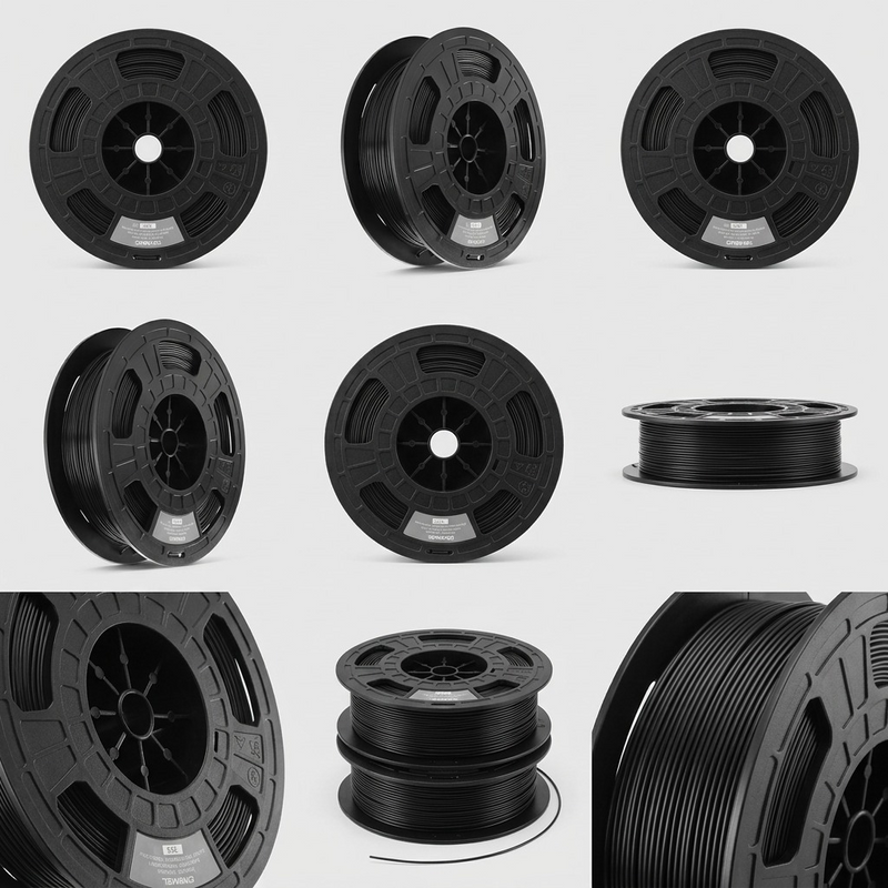 3D Nylon Filament Spool – Black, 1.75 mm, 0.50 kg