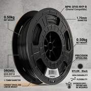 3D Nylon Filament Spool – Black, 1.75 mm, 0.50 kg