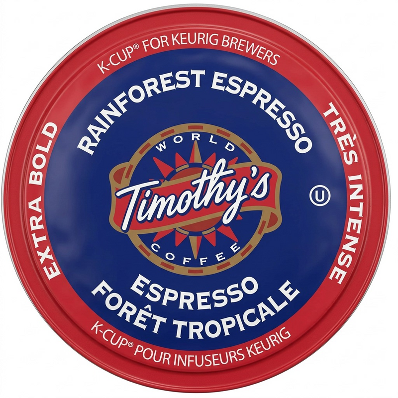 COFFEE-K CUP TIMOTHY'S RAINFOREST ESPRESSO X-BOLD (01020) 24/BX – K-Cups | Keurig Canada Inc.