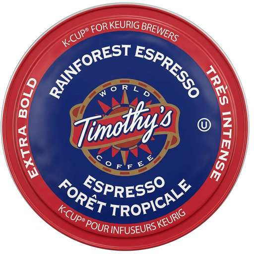 COFFEE-K CUP TIMOTHY'S RAINFOREST ESPRESSO X-BOLD (01020) 24/BX – K-Cups | Keurig Canada Inc.