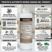DESCALING SOLUTION-KEURIG 414ML. 1/EA – Accessories | Keurig Canada Inc.