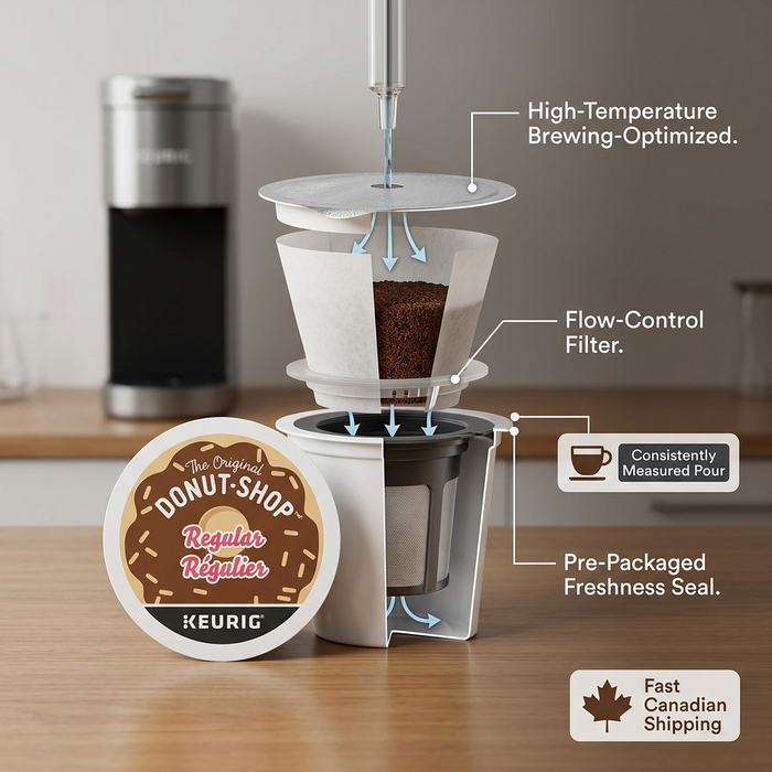 COFFEE-K CUP DONUT SHOP ORIGINAL MEDIUM ROAST, REGULAR-32095 24/BX – K-Cups | Keurig Canada Inc.