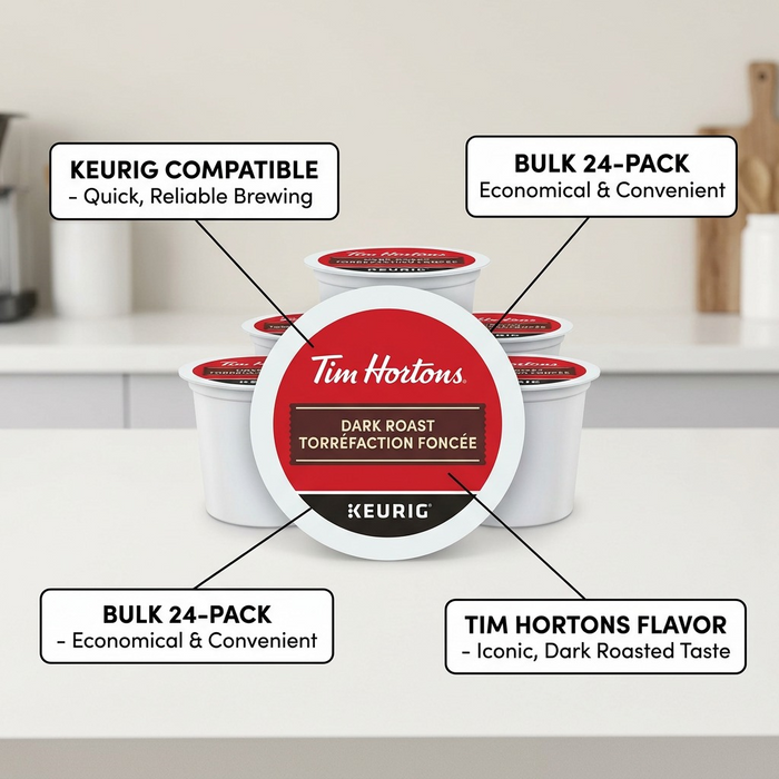 COFFEE-K CUP TIM HORTONS DARK ROAST (11307) 24/BX – K-Cups | Keurig Canada Inc.