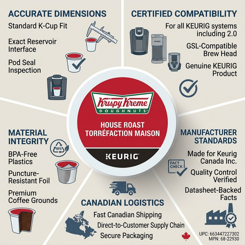 COFFEE-K CUP KRISPY KREME LIGHT MEDIUM HOUSE ROAST, 30/BX 30/BX – K-Cups | Keurig Canada Inc.