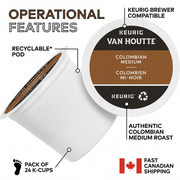 COFFEE-K CUP VAN HOUTTE COLOMBIAN MEDIUM (33717) 24/BX – K-Cups | Keurig Canada Inc.