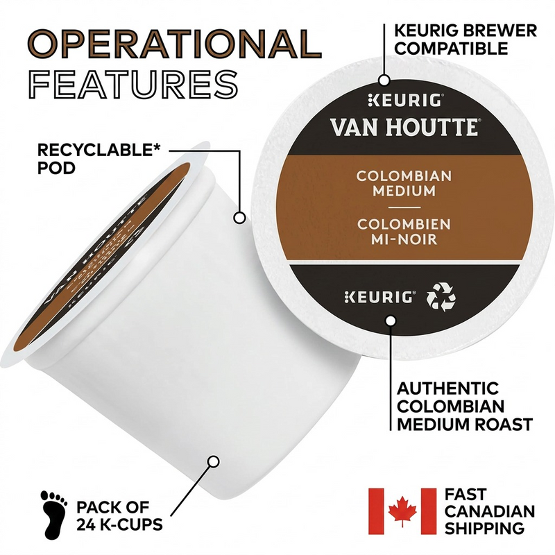 COFFEE-K CUP VAN HOUTTE COLOMBIAN MEDIUM (33717) 24/BX – K-Cups | Keurig Canada Inc.