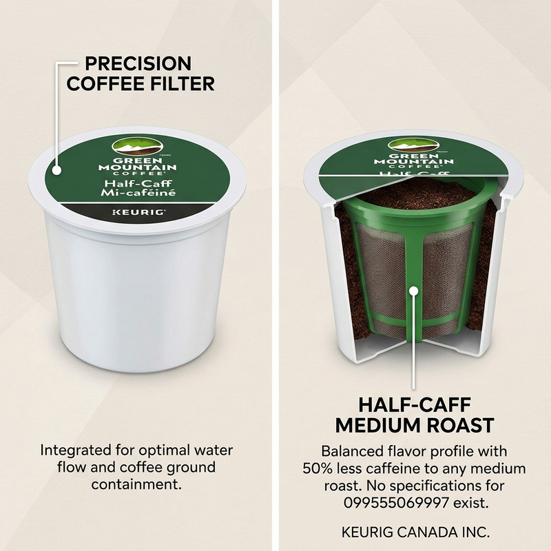 COFFEE-K CUP GREEN MOUNTAIN HALF-CAFF MEDIUM ROAST 24/BX – K-Cups | Keurig Canada Inc.