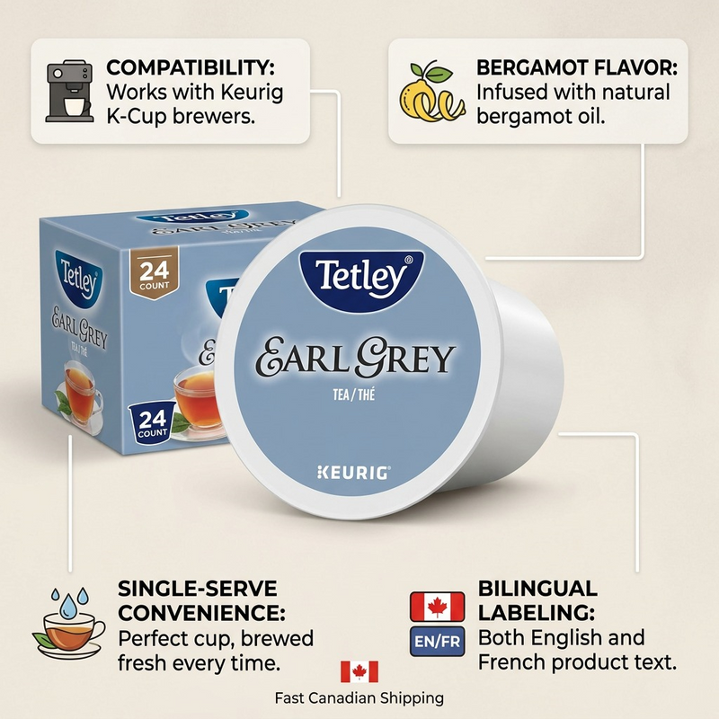 TEA-K CUP TETLEY EARL GREY 24/BX 24/BX – K-Cups | Keurig Canada Inc.