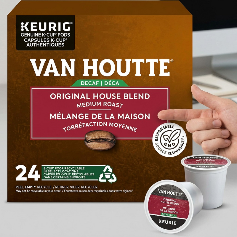 COFFEE-K CUP VAN HOUTTE ORIGINAL HOUSE DECAF 24/BX-34717 24/BX – K-Cups | Keurig Canada Inc.