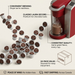 A visual matrix image highlighting key features and benefits of Laura Secord Hot Chocolate K-Cups.