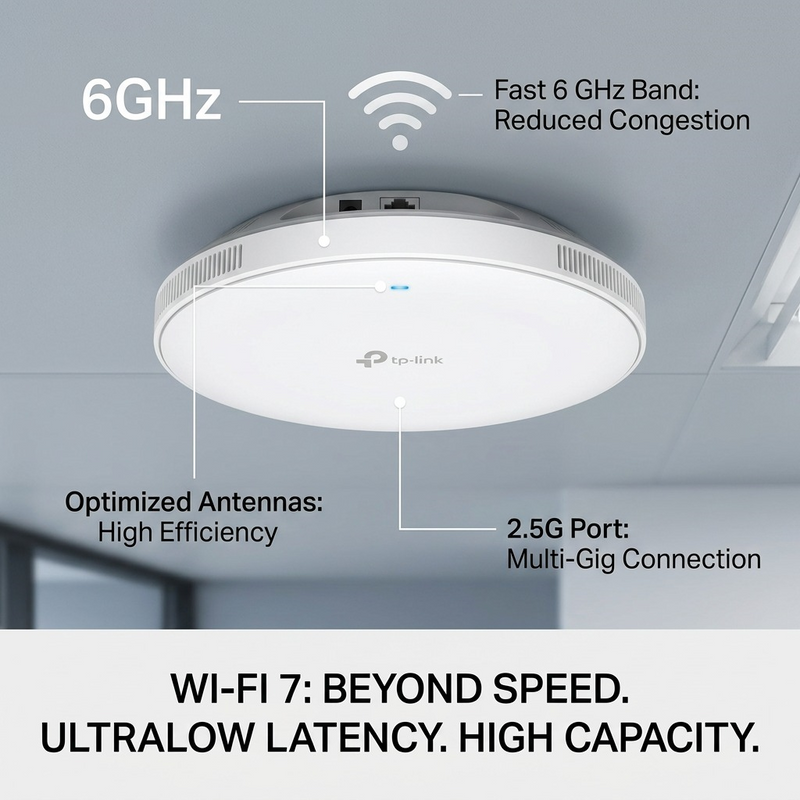 Omada BE11000 Ceiling Mount Tri-Band Wi-Fi 7 Access Point