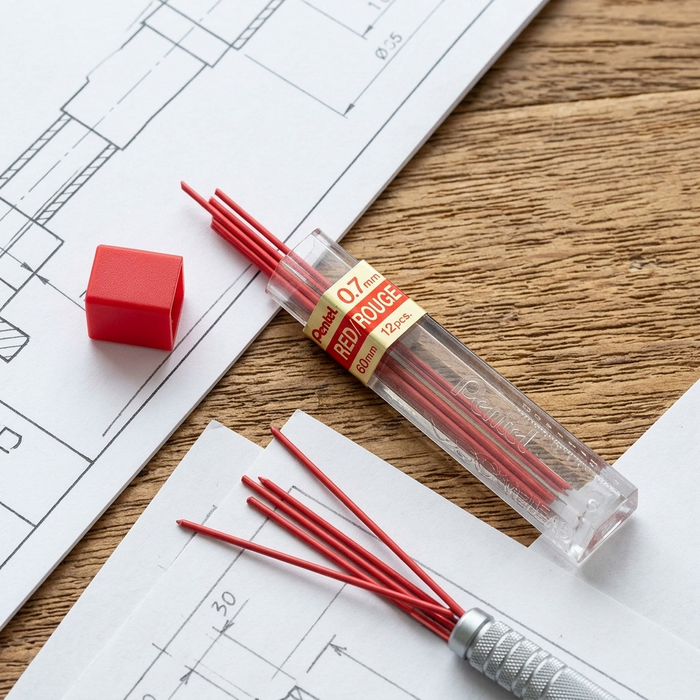 Refill Lead Red (0.7mm) Medium, 12 Leads per Tube – Colour Lead Refills | Pentel Stationery of Canada Ltd.