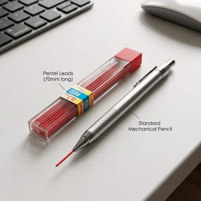 Refill Lead Red (0.7mm) Medium, 12 Leads per Tube – Colour Lead Refills | Pentel Stationery of Canada Ltd.