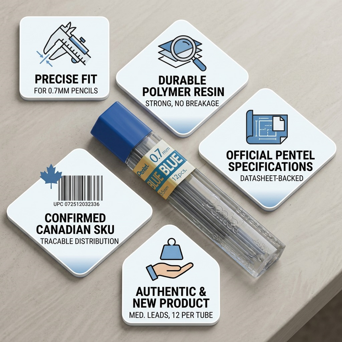 Refill Lead Blue (0.7mm) Medium, 12 Leads per Tube – Colour Lead Refills | Pentel Stationery of Canada Ltd.