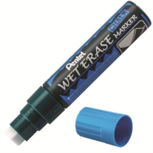 Pentel Arts Wet Erase Chalk Marker, Jumbo Chisel Tip, Blue Ink – Wet Erase Marker | Pentel Stationery of Canada Ltd.