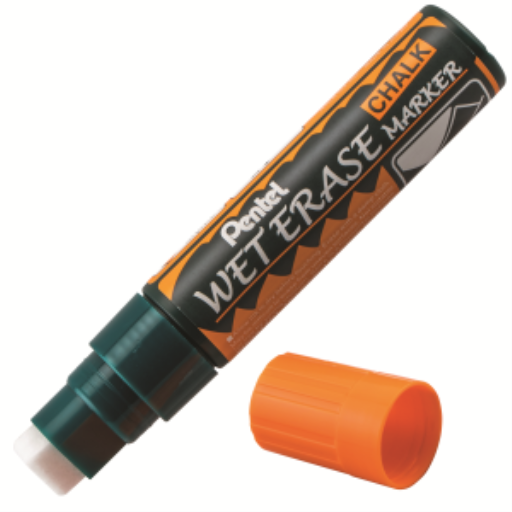 Pentel Arts Wet Erase Chalk Marker, Jumbo Chisel Tip, Orange Ink – Wet Erase Marker | Pentel Stationery of Canada Ltd.