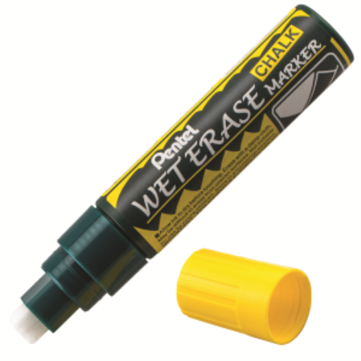 Pentel Arts Wet Erase Chalk Marker, Jumbo Chisel Tip, Yellow Ink – Wet Erase Marker | Pentel Stationery of Canada Ltd.